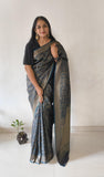 Royal Blue Bel Buti Silk Saree with Elegant Zari Border