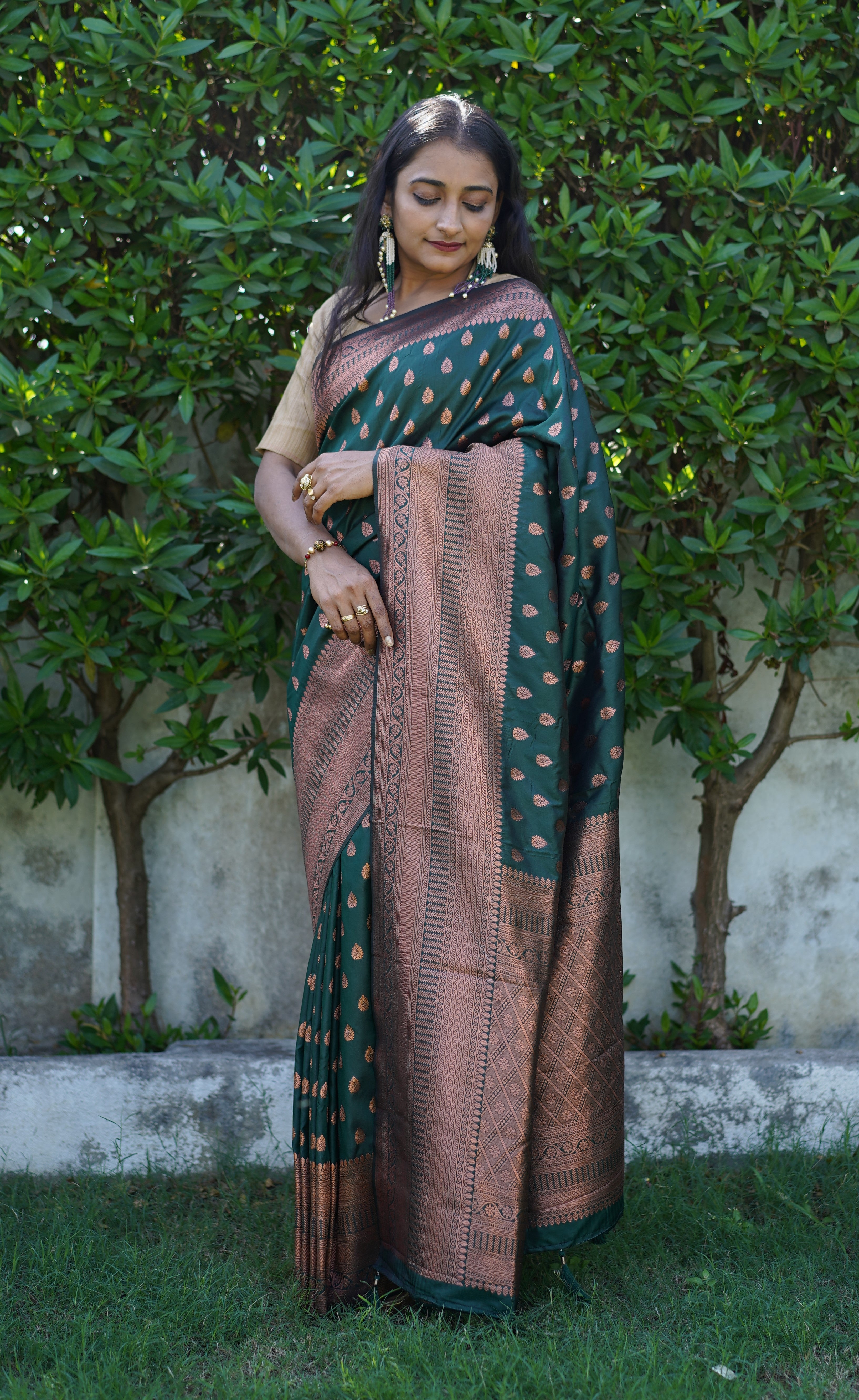 Elegant Green Banarasi Silk Saree