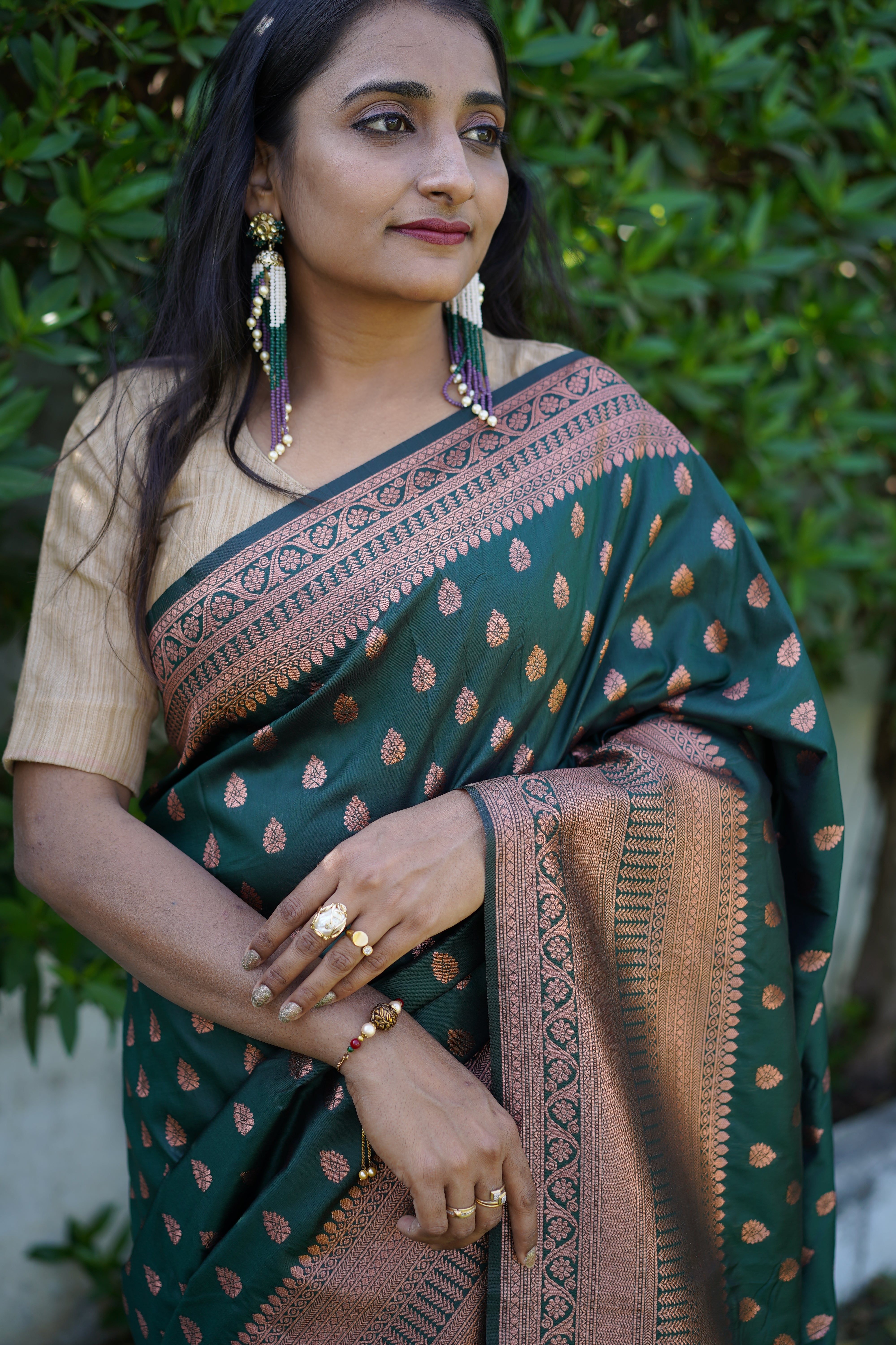 Elegant Green Banarasi Silk Saree