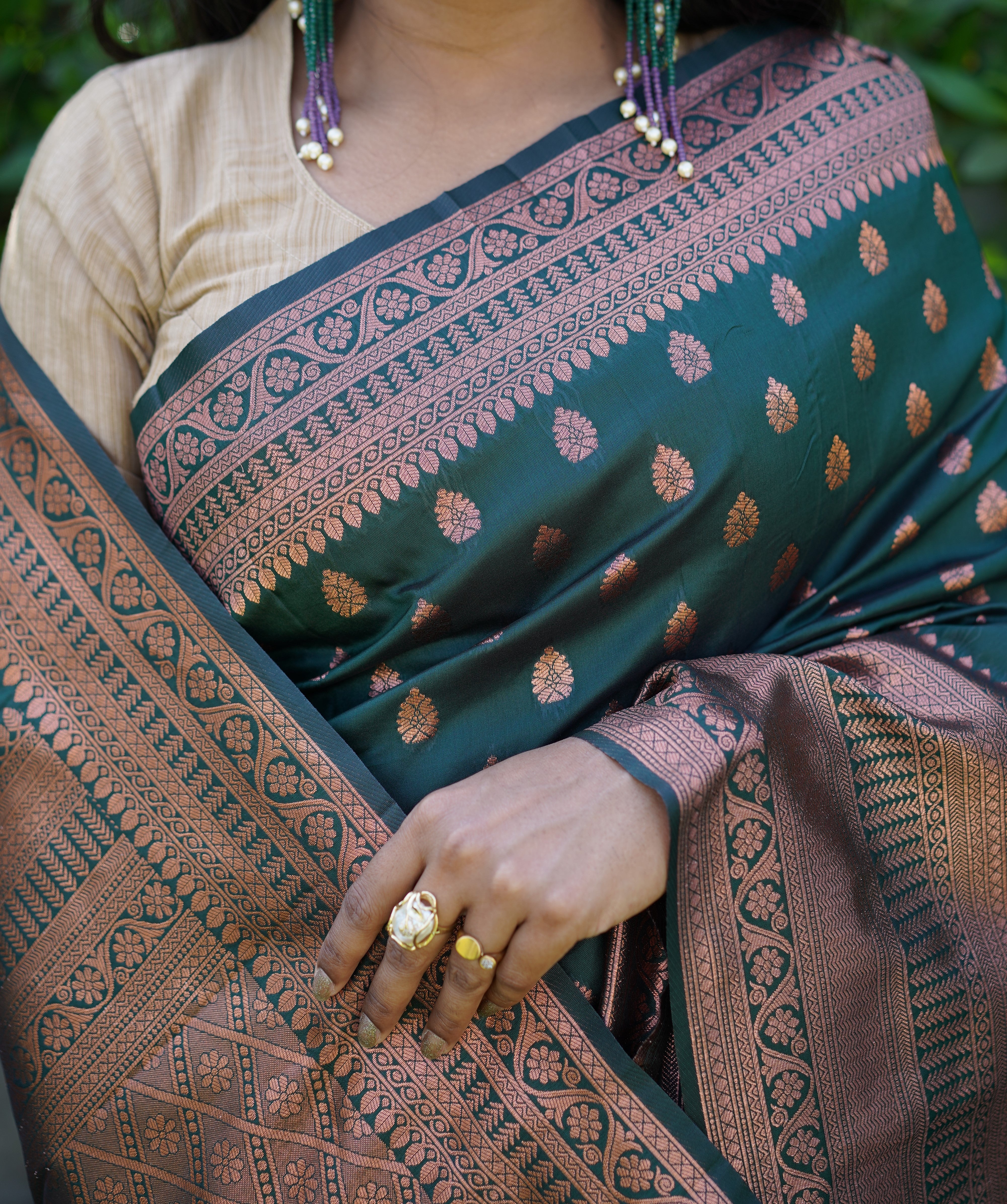 Elegant Green Banarasi Silk Saree