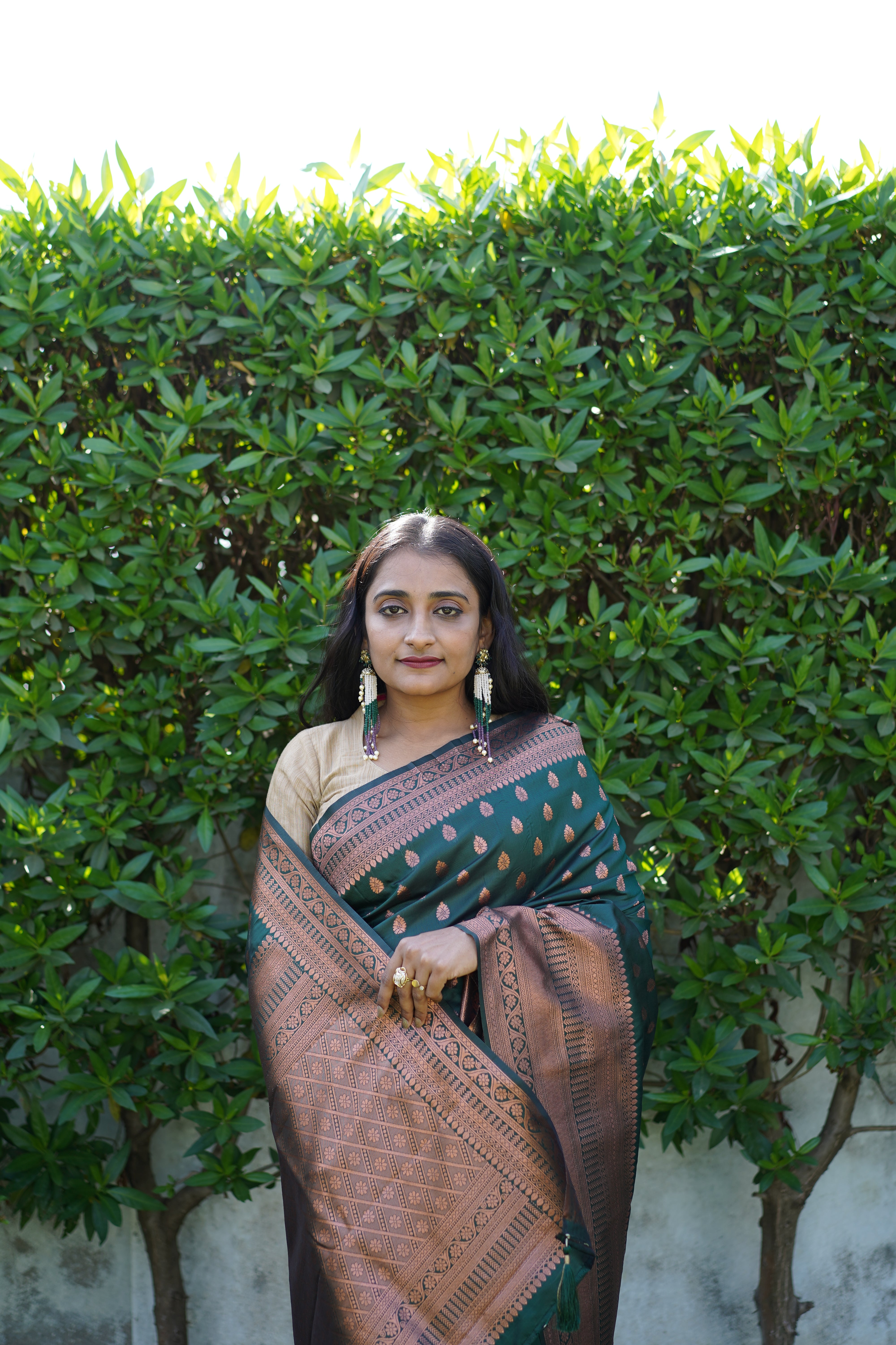 Authentic Banarasi Maroon Satin Silk Saree