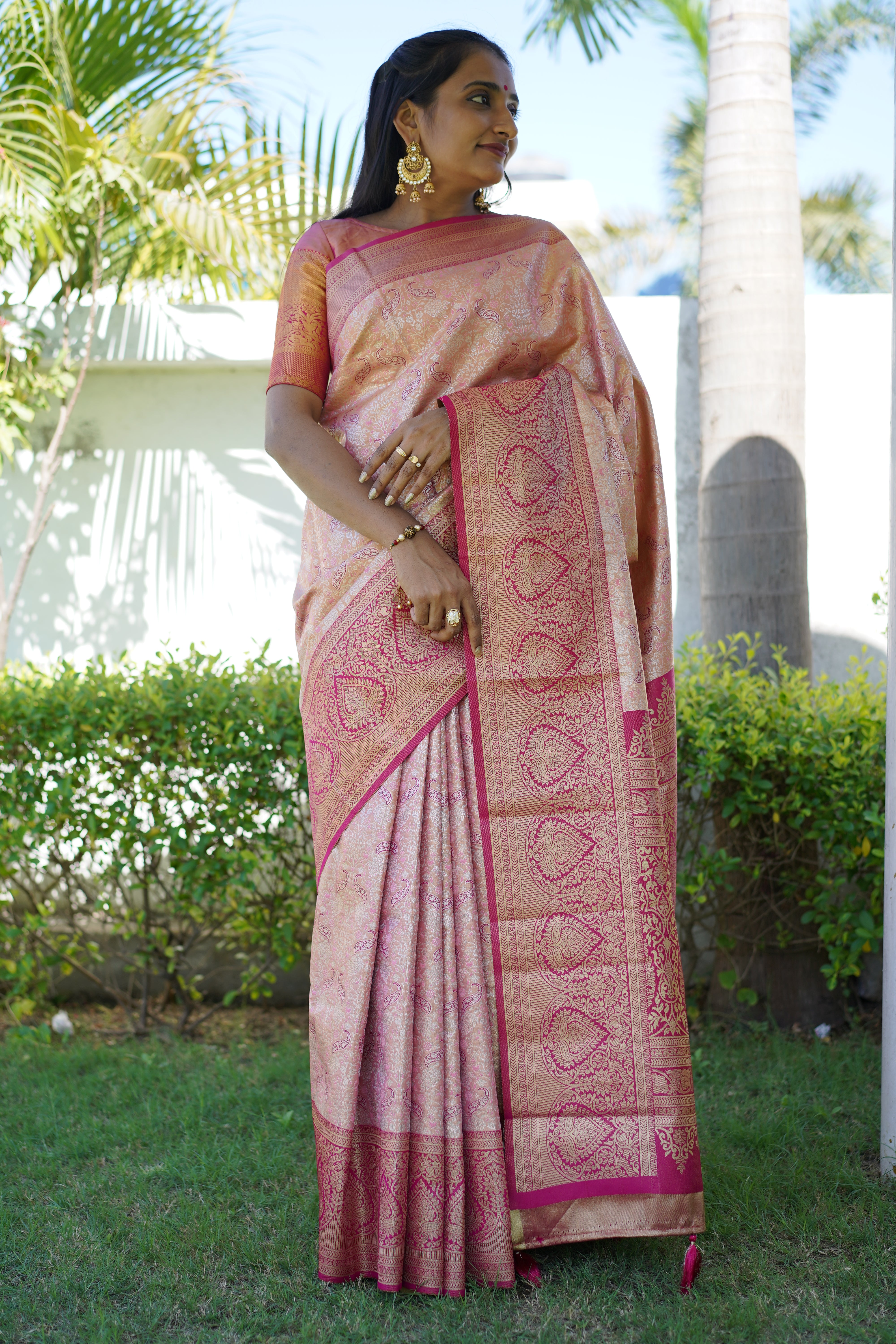 Floral Bollywood Design Kanjivaram Saree