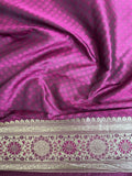 Pure Katan Silk Wine Color Banarasi Saree With Self Design and Buti Pattern in Real Golden Zari Weave | Wedding Saree
