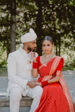 Bridal Red Katan Silk Saree with Golden Zari – Elegant Banarasi Silk Saree for the Wedding Day