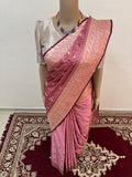 Traditional Peacock Design Banarasi Satin Silk Saree with Golden Zari – GAJARI Color Elegance