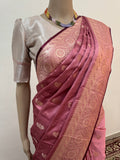 Traditional Peacock Design Banarasi Satin Silk Saree with Golden Zari – GAJARI Color Elegance