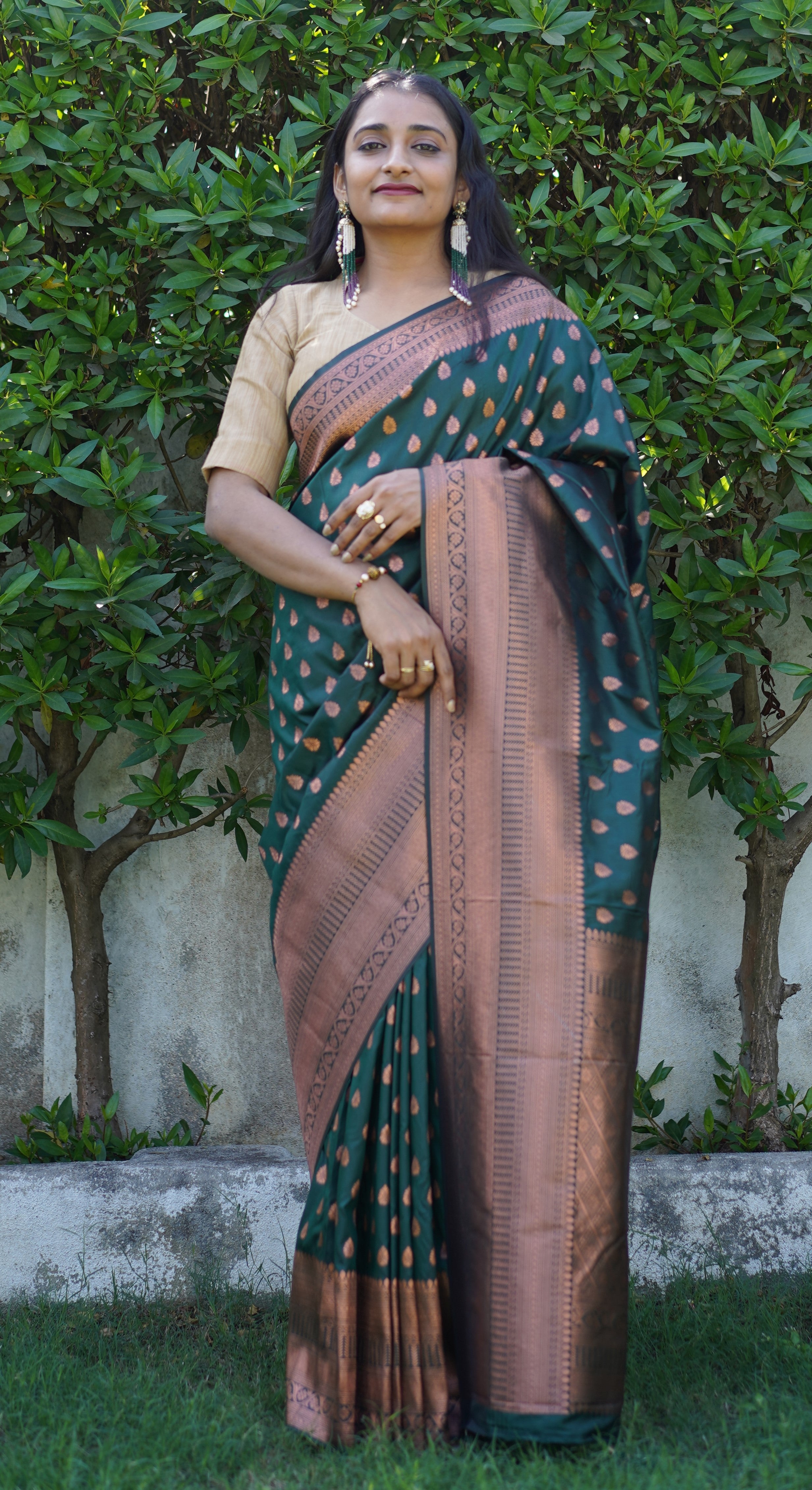 Elegant Green Banarasi Silk Saree