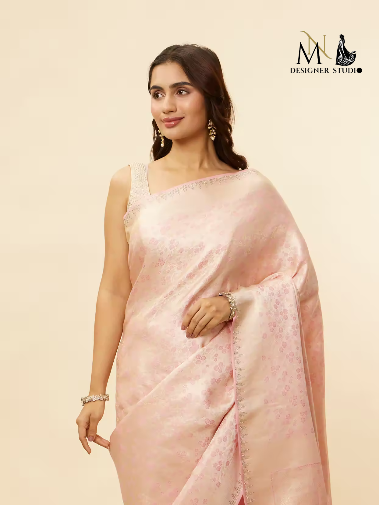 Blossom Pink Kanjivaram Katan silk saree