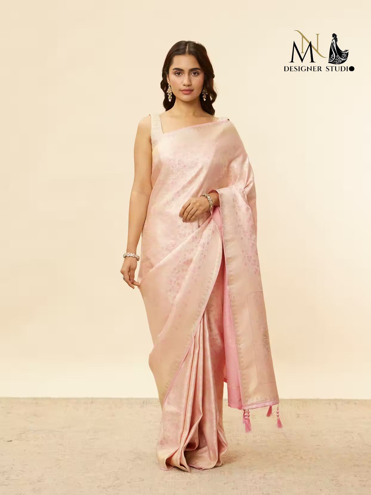 Blossom Pink Kanjivaram Katan silk saree