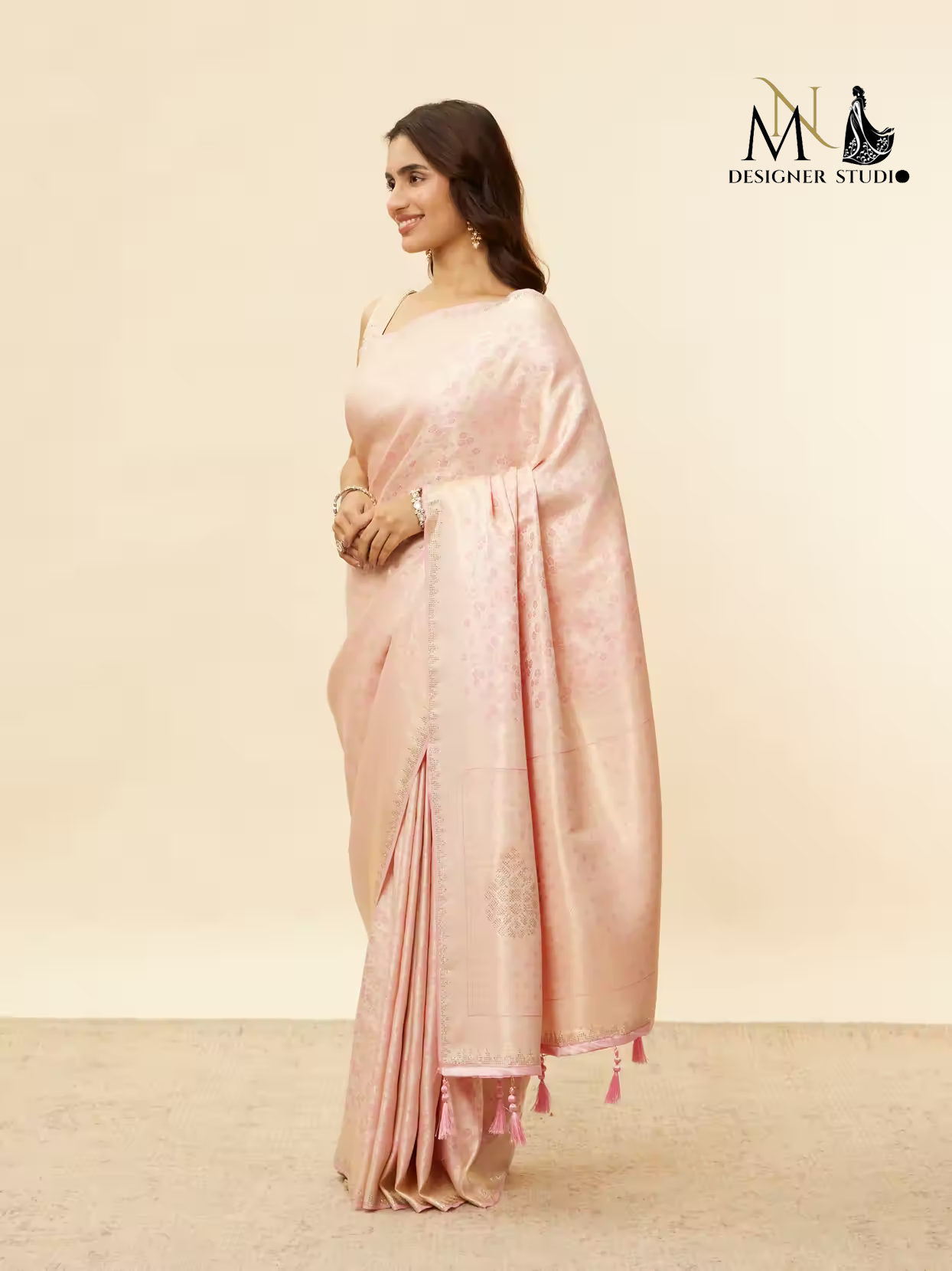 Blossom Pink Kanjivaram Katan silk saree