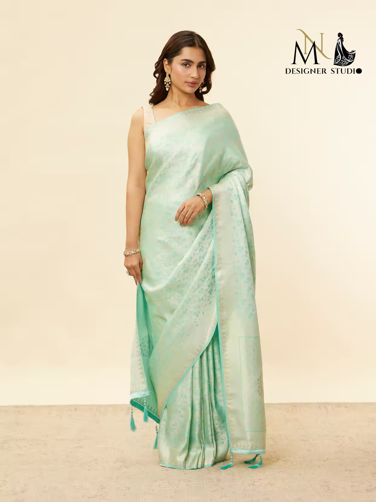 Floral Light Blue Kanjivaram Katan silk saree