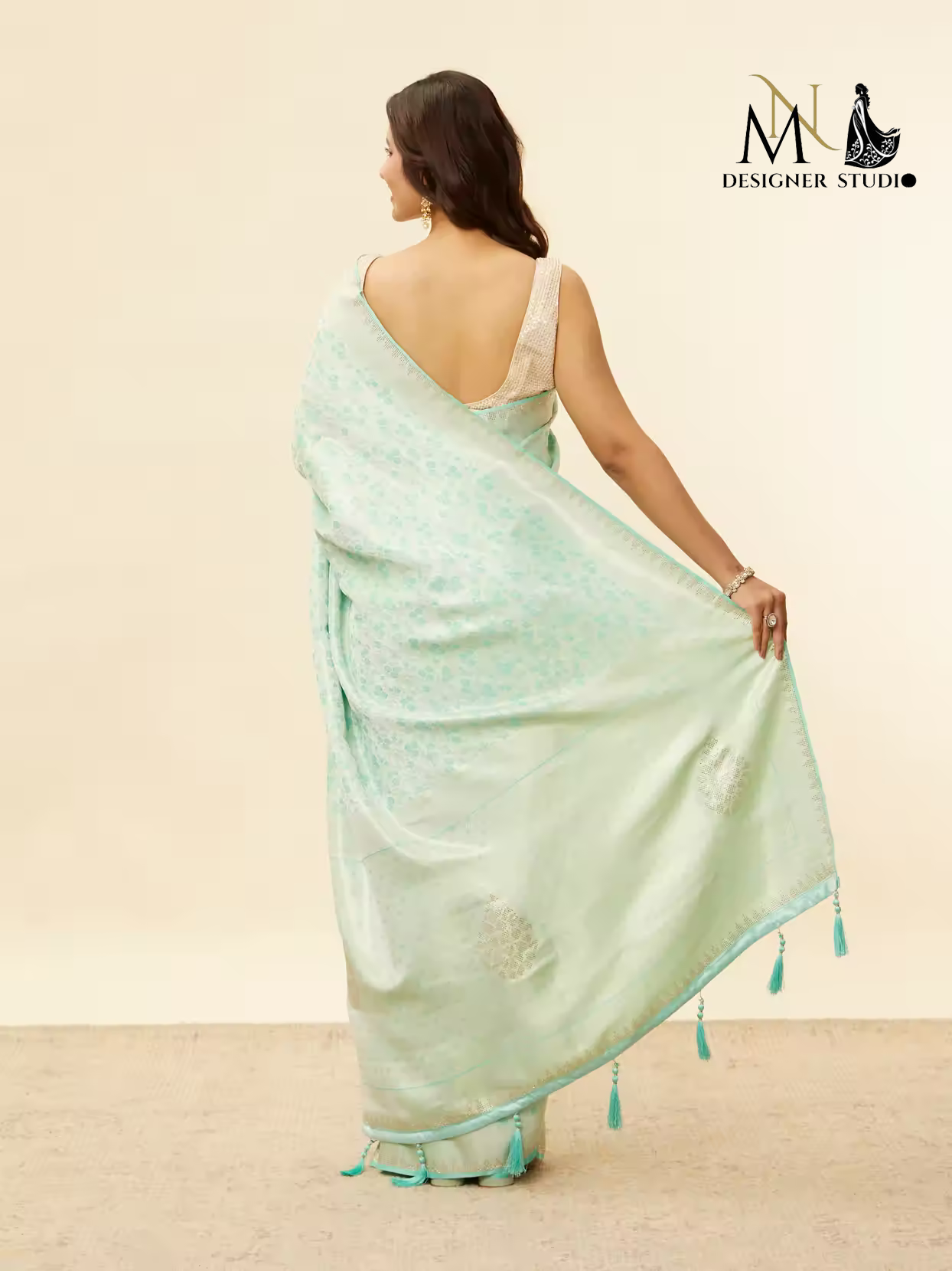 Floral Light Blue Kanjivaram Katan silk saree