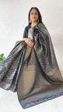 Royal Blue Bel Buti Silk Saree with Elegant Zari Border