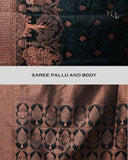 German Blue Banarasi Pure Self Silk Saree With Floral And Zari Buti Pattern Indian Traditional Kanjivaram silk South Indian
